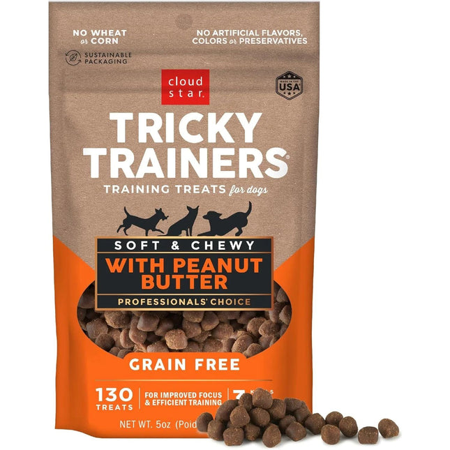 Cloud Star Chewy Tricky Trainers Grain Free - Peanut Butter 12 oz.