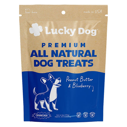 Lucky Dog Crunchy Premium Dog Treats 6oz - Peanut Butter & Blueberry
