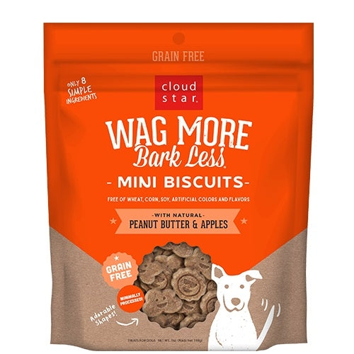 Cloud Star Wag More Bark Less Mini Biscuits Peanut Butter & Apples