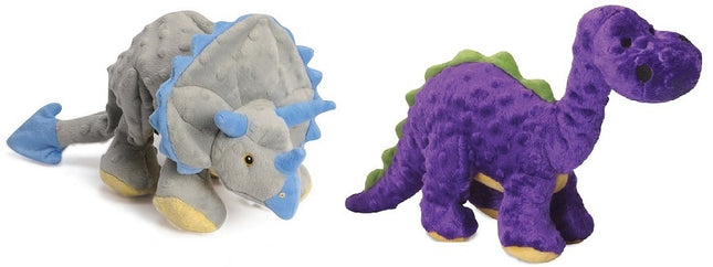 GoDog Dinos Chew Guard Squeaky Plush Dog Toy Small