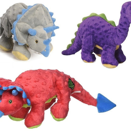 GoDog Dinos Chew Guard Squeaky Plush Dog Toy Large