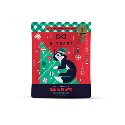 GivePet Holiday Cat Treats Santa Claws 1oz