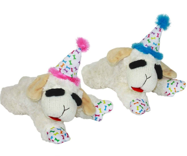 Multipet Lamb Chop w/ Birthday Hat Blue - 10.5"