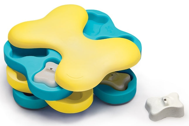 Nina Ottosson Dog Tornado Interactive Treat Puzzle Dog Toy, Blue - Level 2 (Intermediate)
