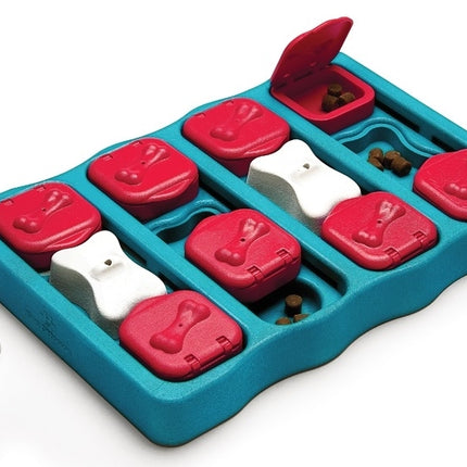 Nina Ottosson Dog Brick Interactive Treat Puzzle Dog Toy, Blue - Level 2 (Intermediate)