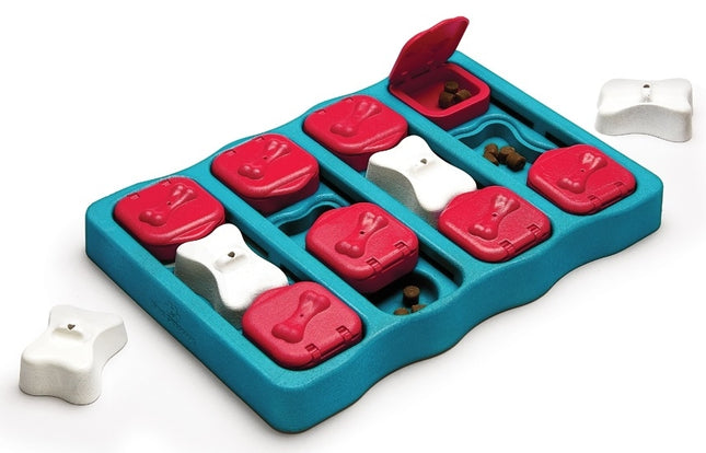 Nina Ottosson Dog Brick Interactive Treat Puzzle Dog Toy, Blue - Level 2 (Intermediate)