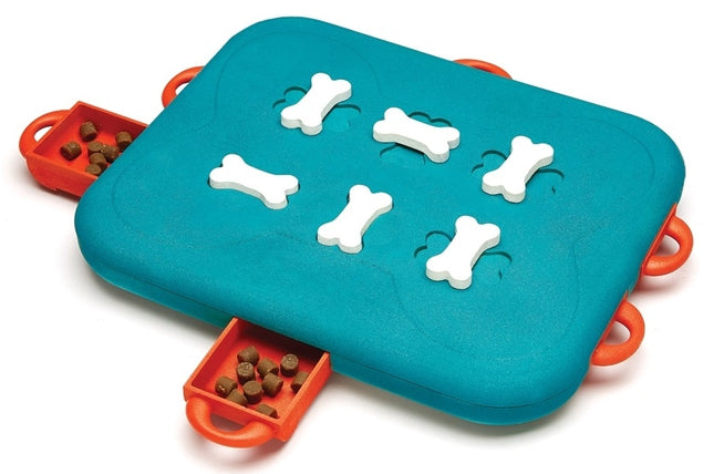 Nina Ottosson Dog Casino Interactive Treat Puzzle Dog Toy, Turquoise - Level 3 (Advanced)