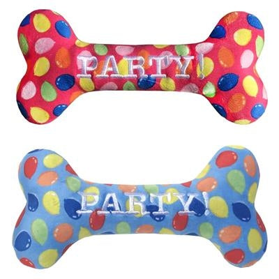 Party Time Bone Dog Toy Pink - Large