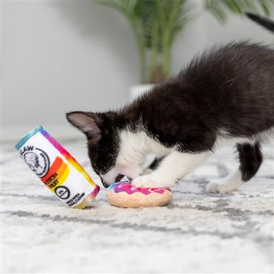 Pride Donut & Kitty Klaw Passion Fruit 2pk Plush Cat Toy
