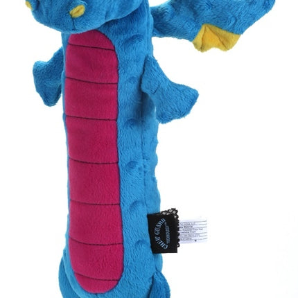 GoDog Skinny Dragon Chew Guard Squeaky Plush Dog Toy Large