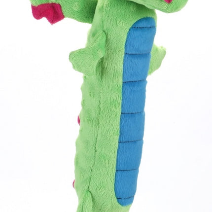 GoDog Skinny Dragon Chew Guard Squeaky Plush Dog Toy Large