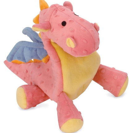 GoDog Dragon Chew Guard Squeaky Plush Dog Toy Large