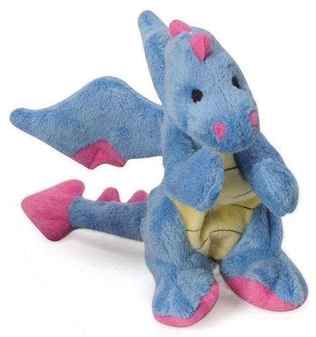 GoDog Dragon Chew Guard Squeaky Plush Dog Toy Small