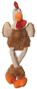 GoDog Checkers - Skinny Brown Rooster Large with Chew Guard Technology