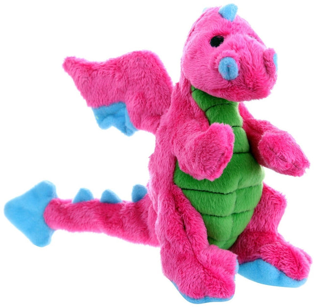 GoDog Dragon Chew Guard Squeaky Plush Dog Toy Large