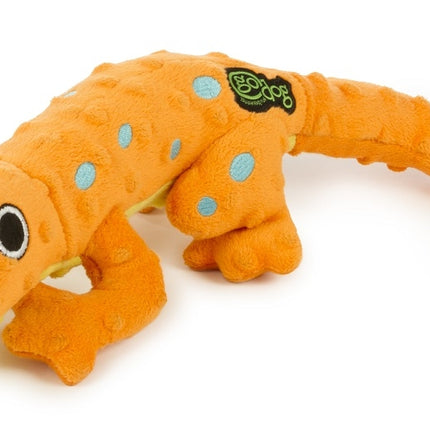 GoDog Bubble Gecko Chew Guard Squeaky Plush Dog Toy