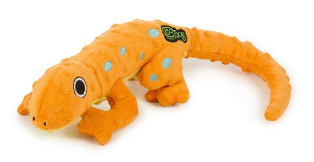 GoDog Bubble Gecko Chew Guard Squeaky Plush Dog Toy