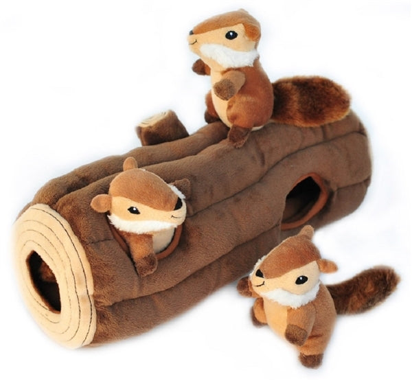 ZippyPaws Zippy Burrow - Log with 3 Chipmunks
