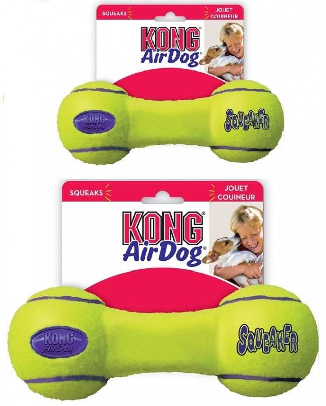 Kong air deals squeaker dumbbell