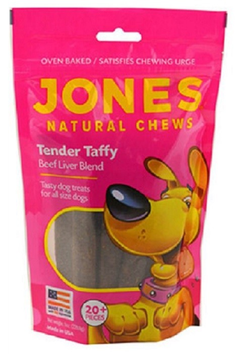 Jones Natural Chews Tender Taffy Beef Liver Chews Dog Treats 2 of 8 oz packs 