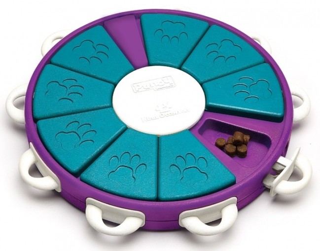 Nina Ottosson Dog Twister Interactive Treat Puzzle Dog Toy, Purple - Level  3 (Advanced)