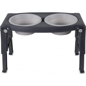 Dexas Adjustable Height Pet Feeder Light Grey