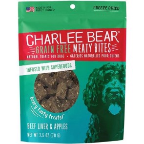 Charlee Bear Dog Meaty Bites Beef Liver & Apples 2.5oz 